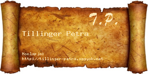 Tillinger Petra névjegykártya